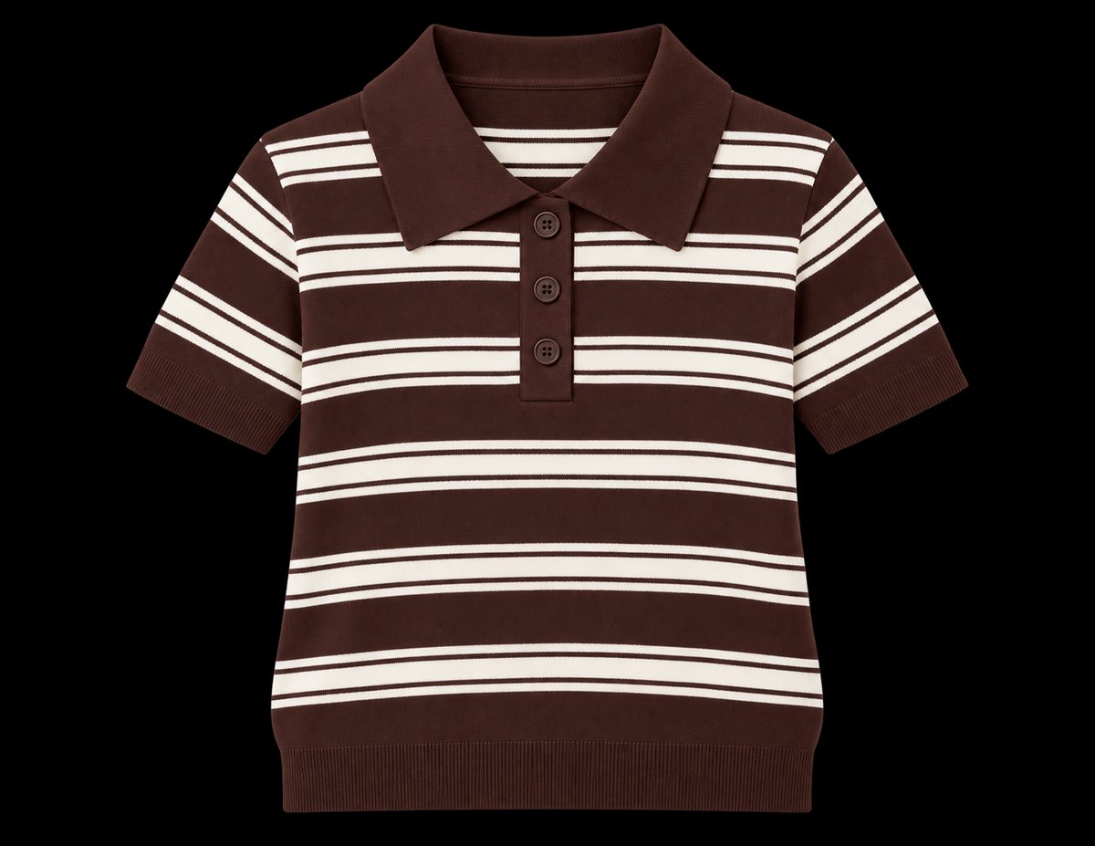Polo Tejido Rayado Chocolate - 2