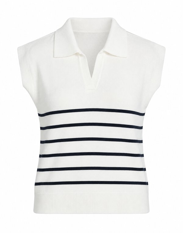 Polo Knit Rayas Sin Mangas