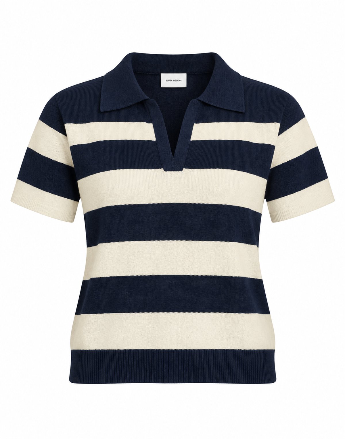 Polo Rayas Anchas Azul Marino & Ivory