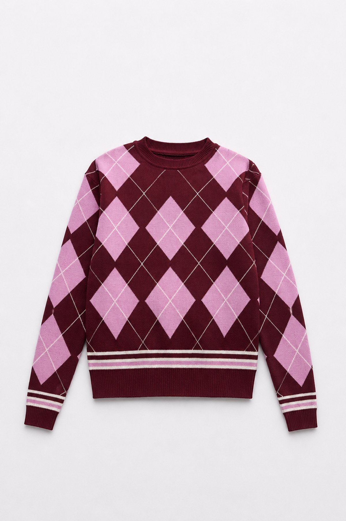 Sweater Rombos Burgundy Rose - 2