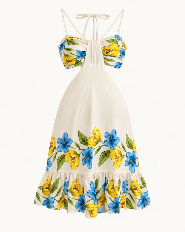 Vestido Mini Floral Halter