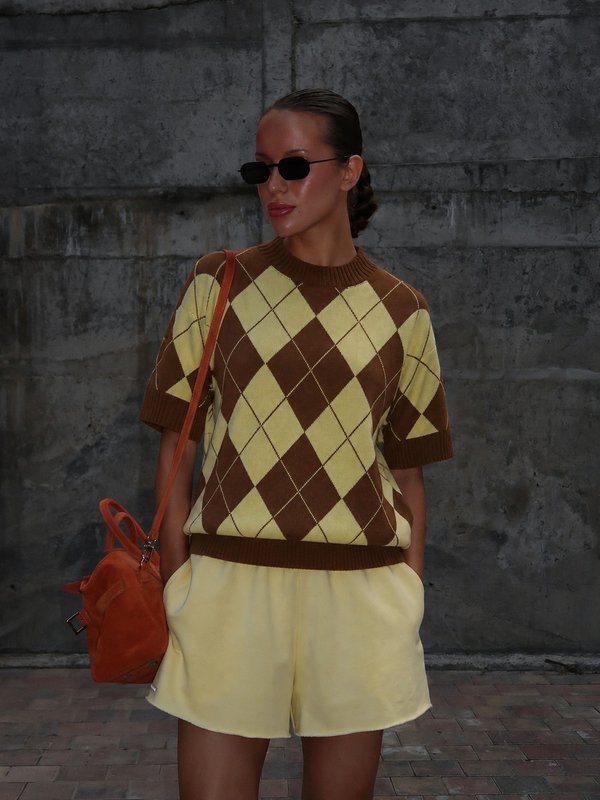 Sweater Argyle Mocha