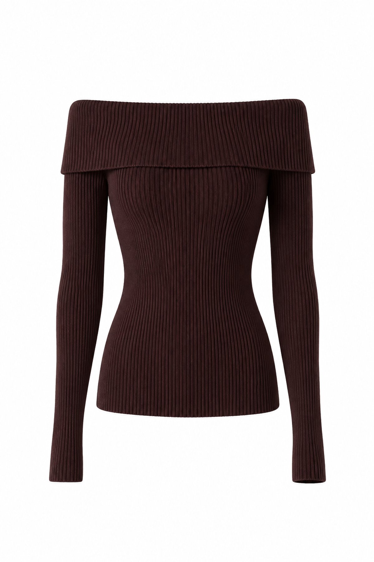 Sweater Off Shoulder Chocolate - 2