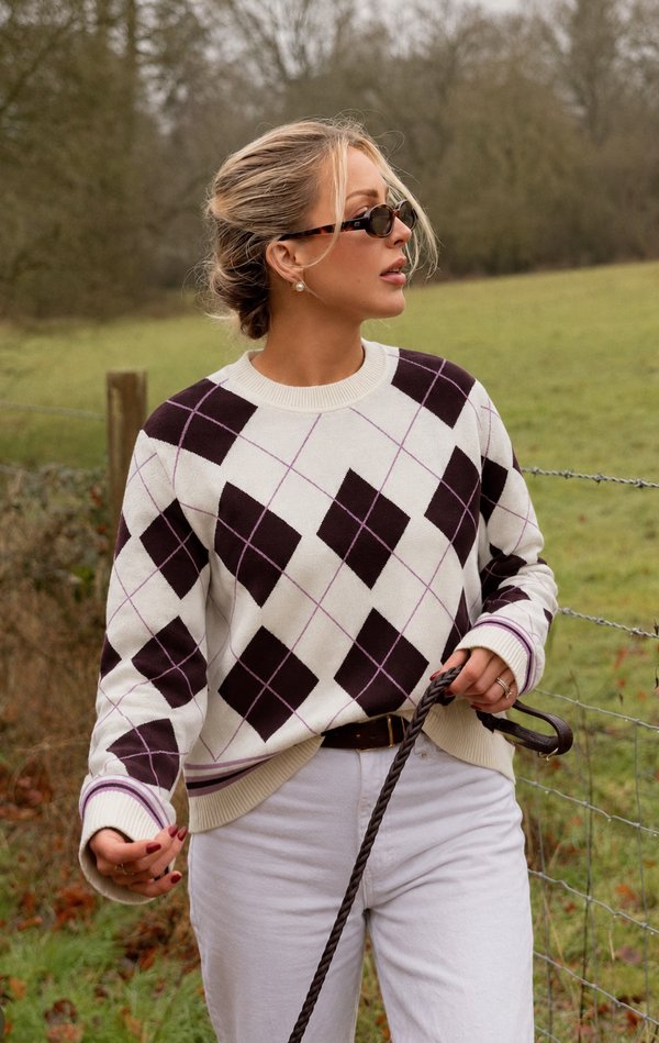     Sweater Argyle de Punto