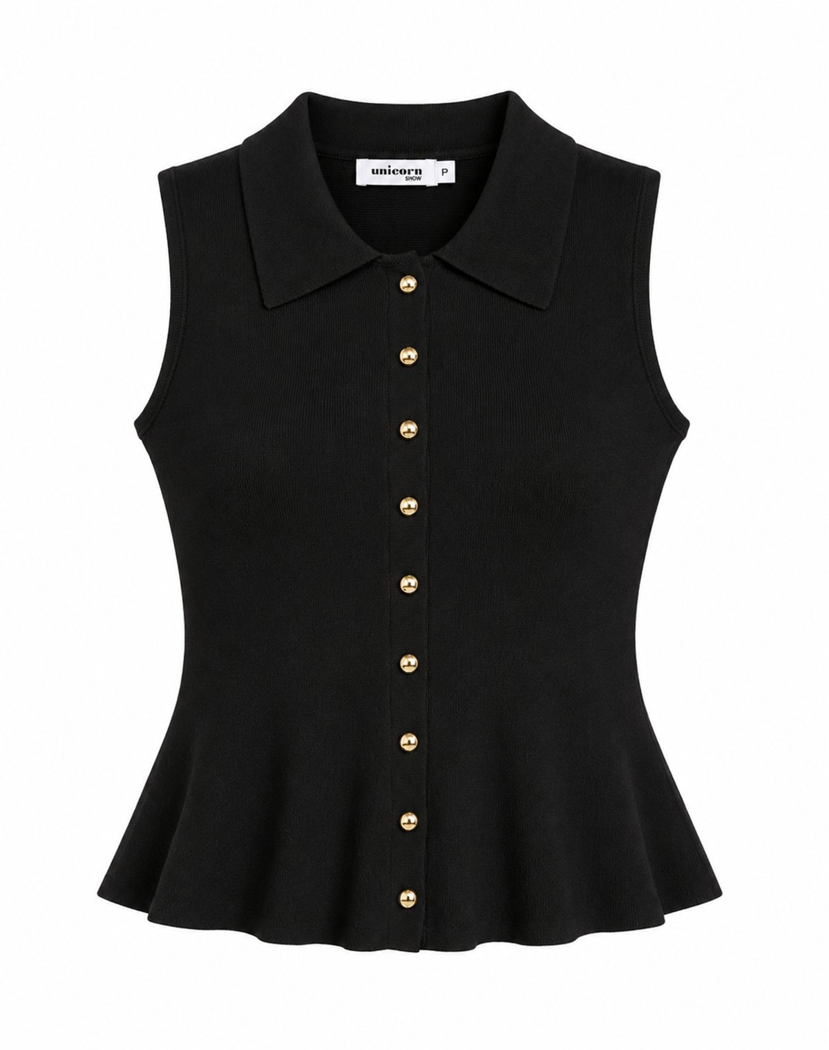 Blusa Knit Peplum Black  - 2