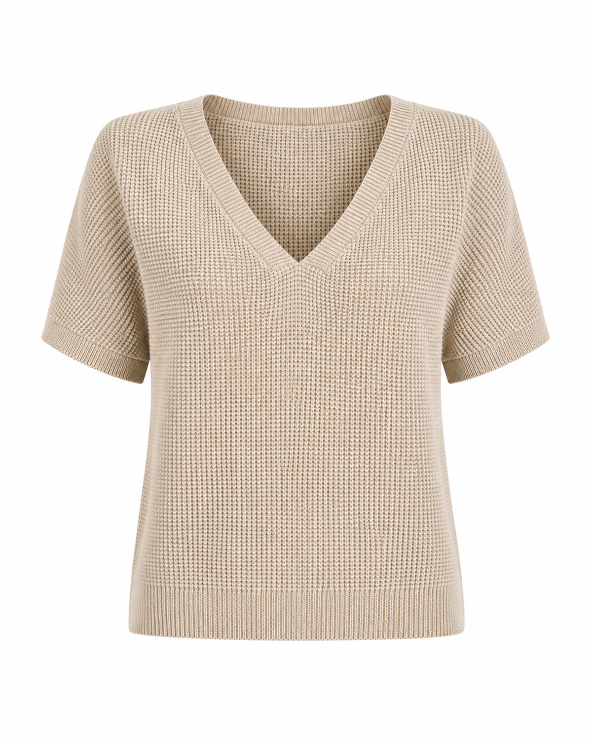 Top Knit Waffle Beige - 2