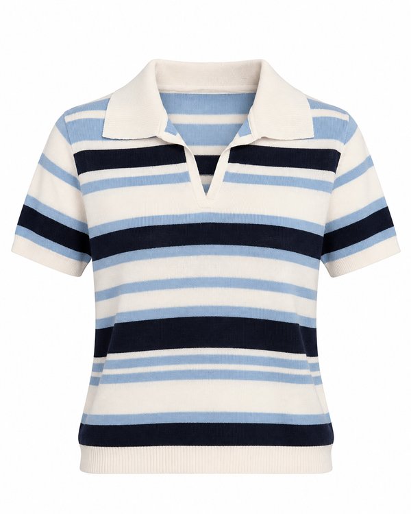 Polo Knit Rayas Azul & Marino