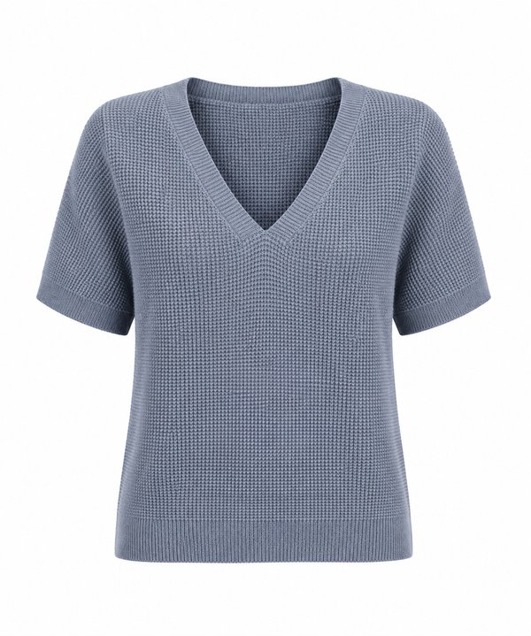 Top Knit Waffle Blue Mist