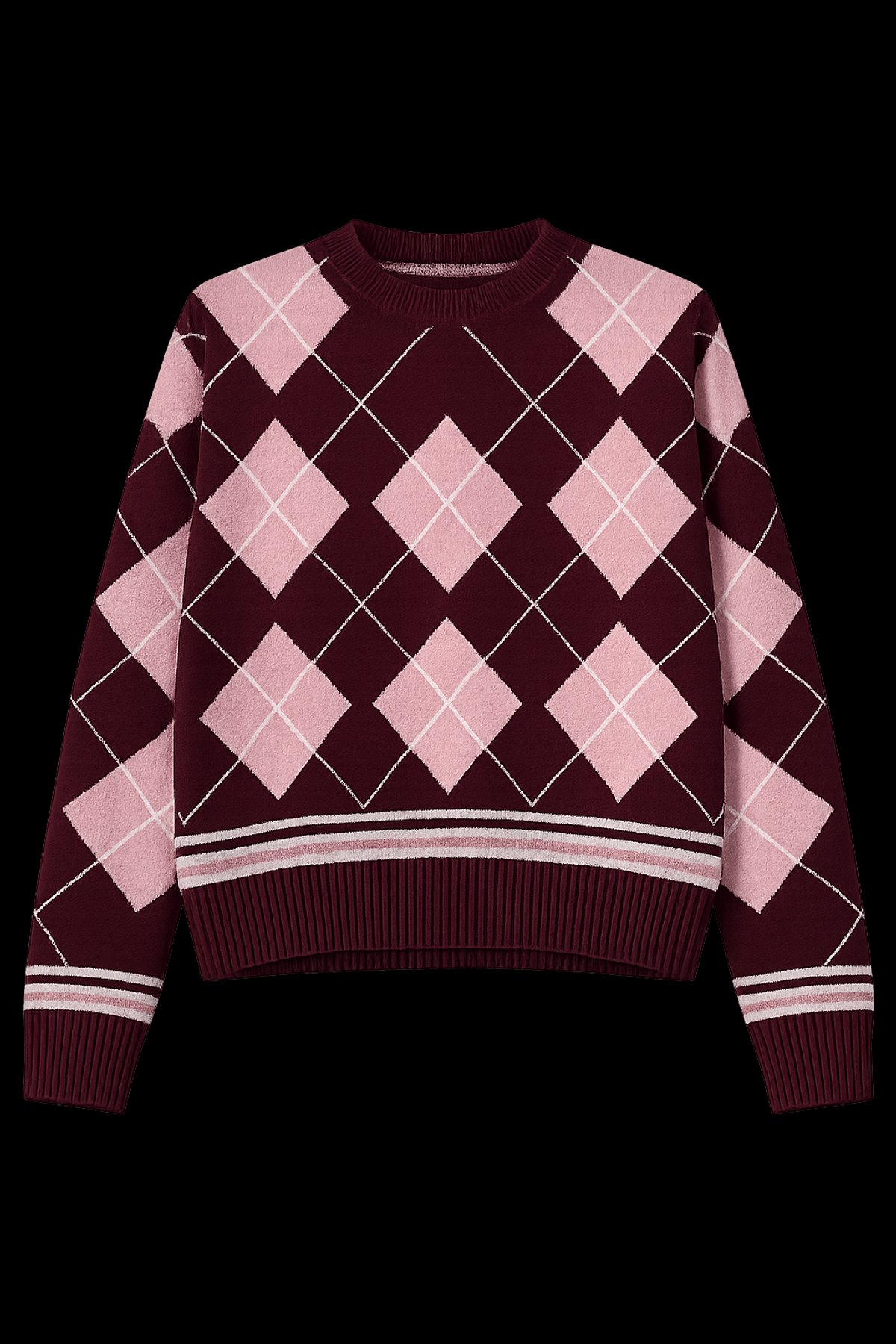 Sweater Rombos Burgundy & Rosa - 2