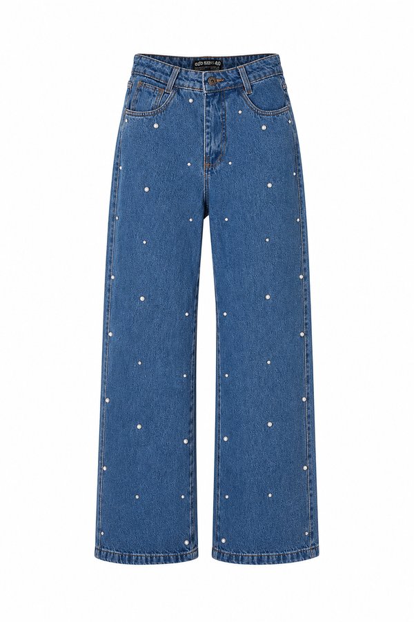 Jeans Wide Leg Pearl Blue