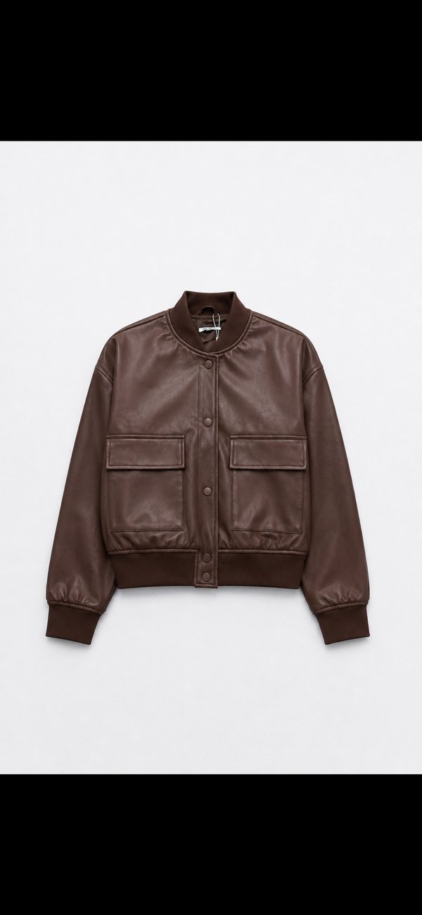 Campera Bomber Leather Brown
