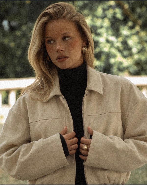Chaqueta Bomber beige