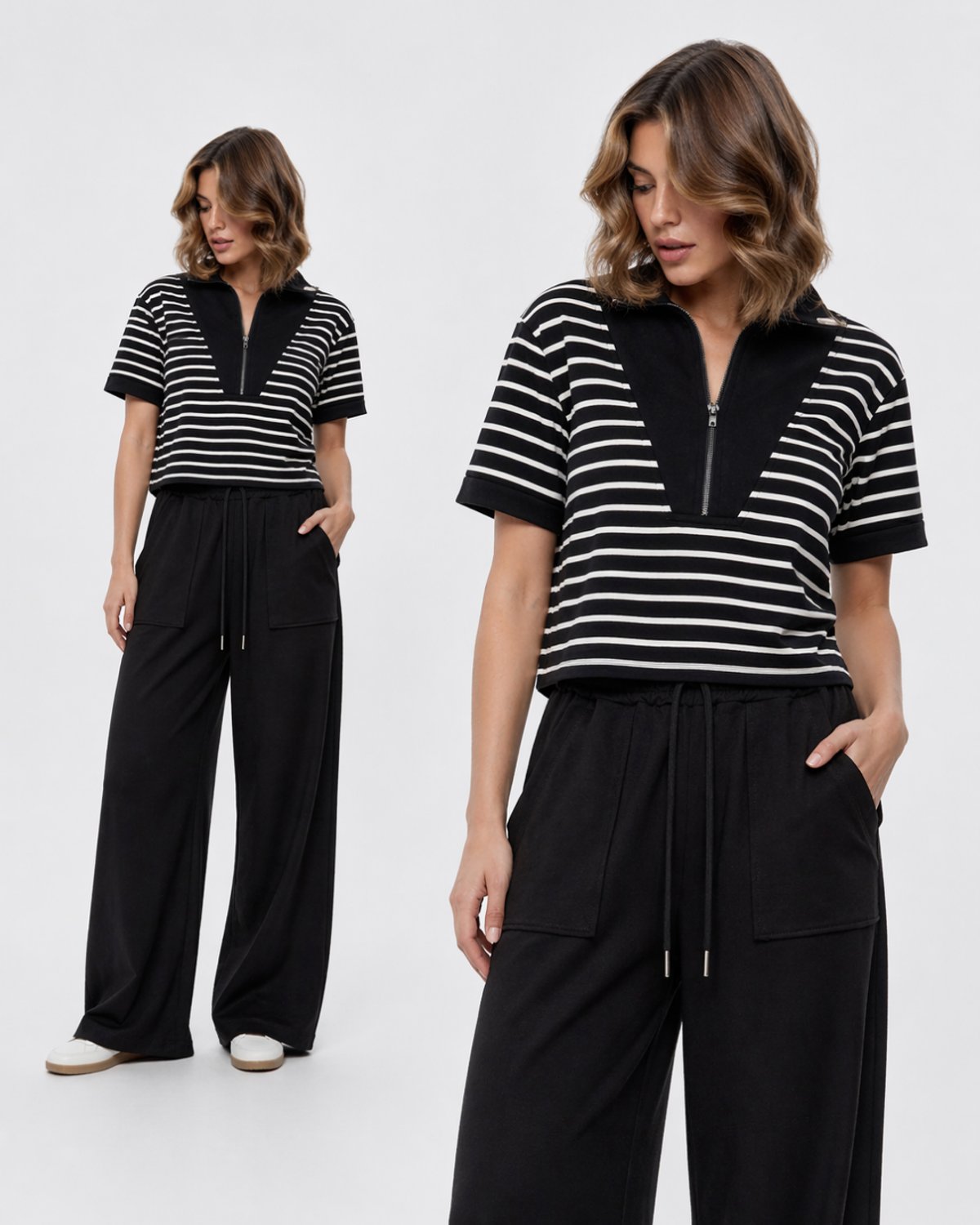 Set Urban Zip Stripes Black