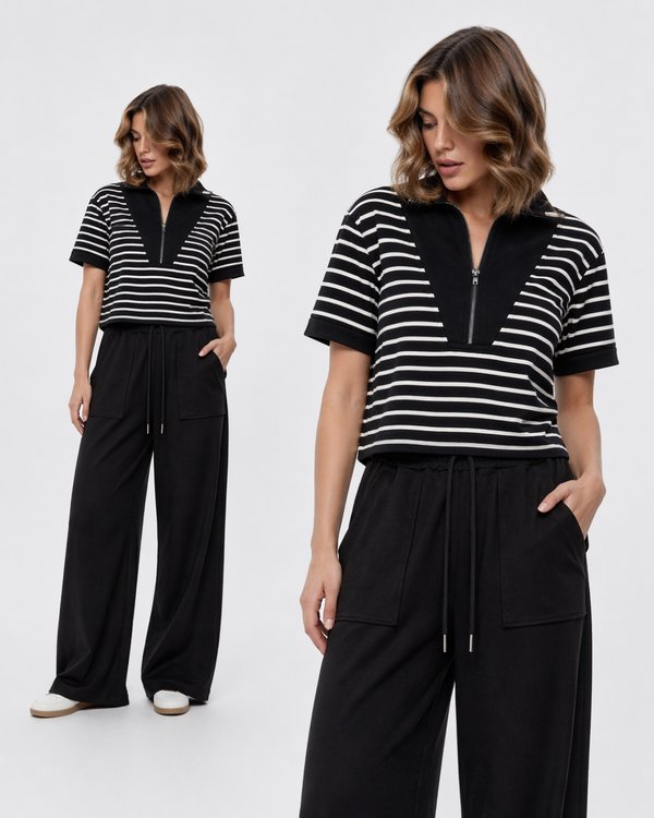 Set Urban Zip Stripes Black