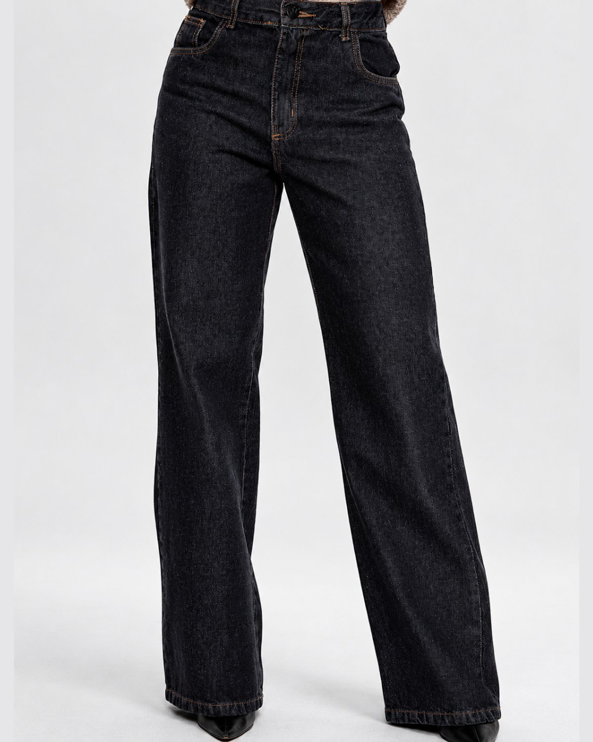 Jeans Wide Leg Gris oscuro   - 2