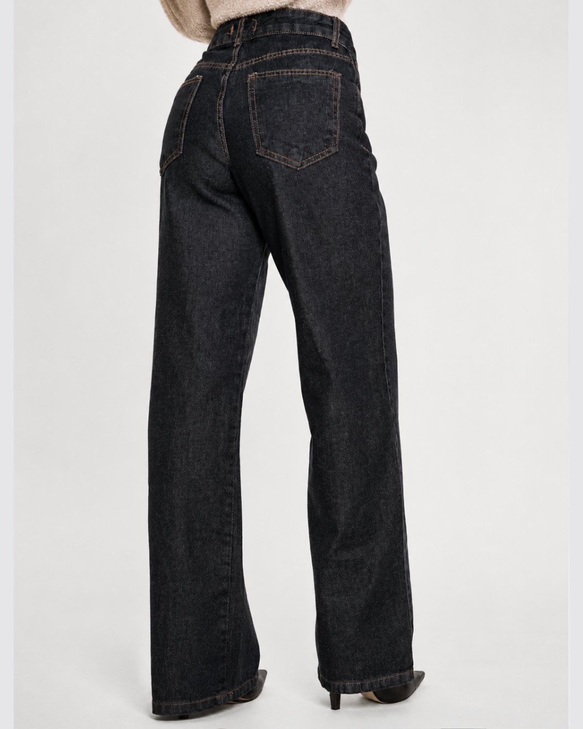 Jeans Wide Leg Gris oscuro   - 3