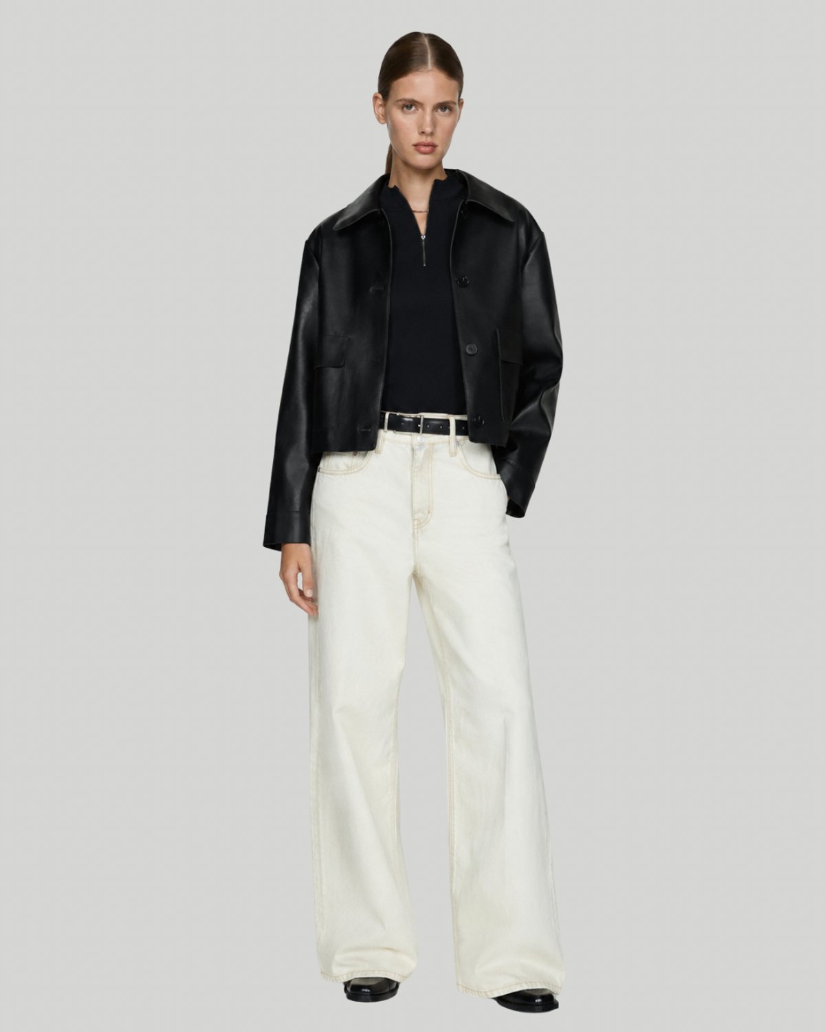 Ivory Wide Leg Jeans