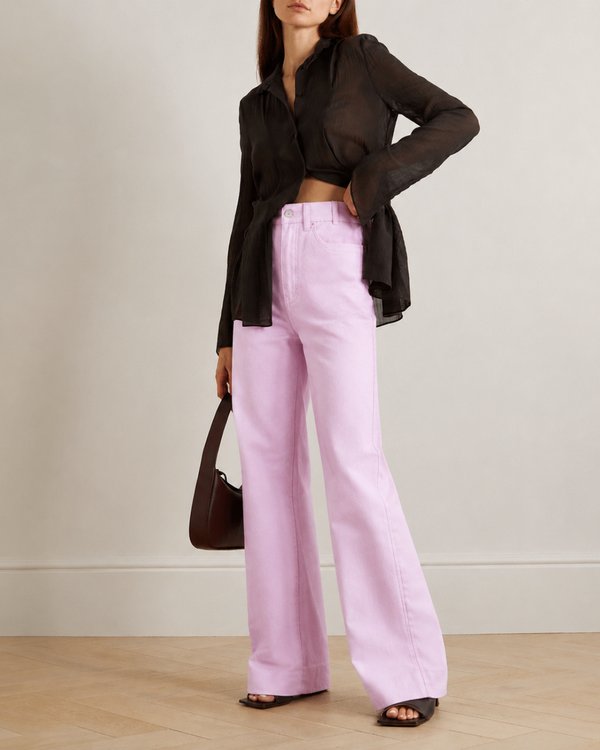 Pink Wide Leg Jeans