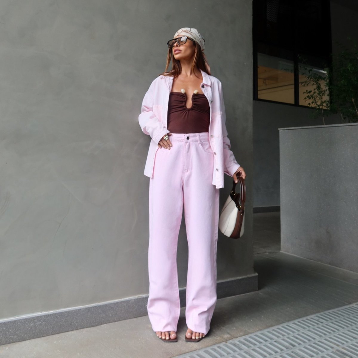 Pink Wide Leg Jeans - 2