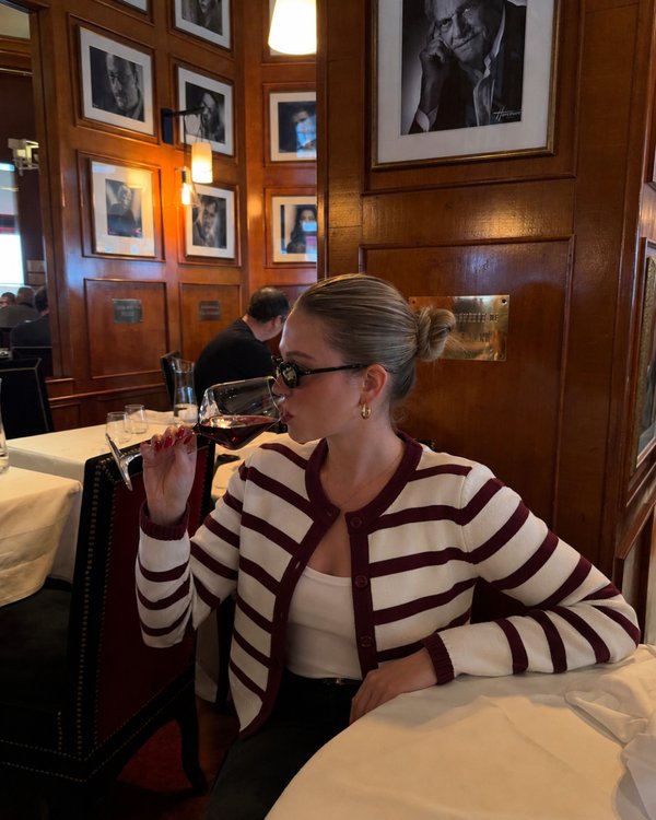 Cardigan Bordeaux Stripe