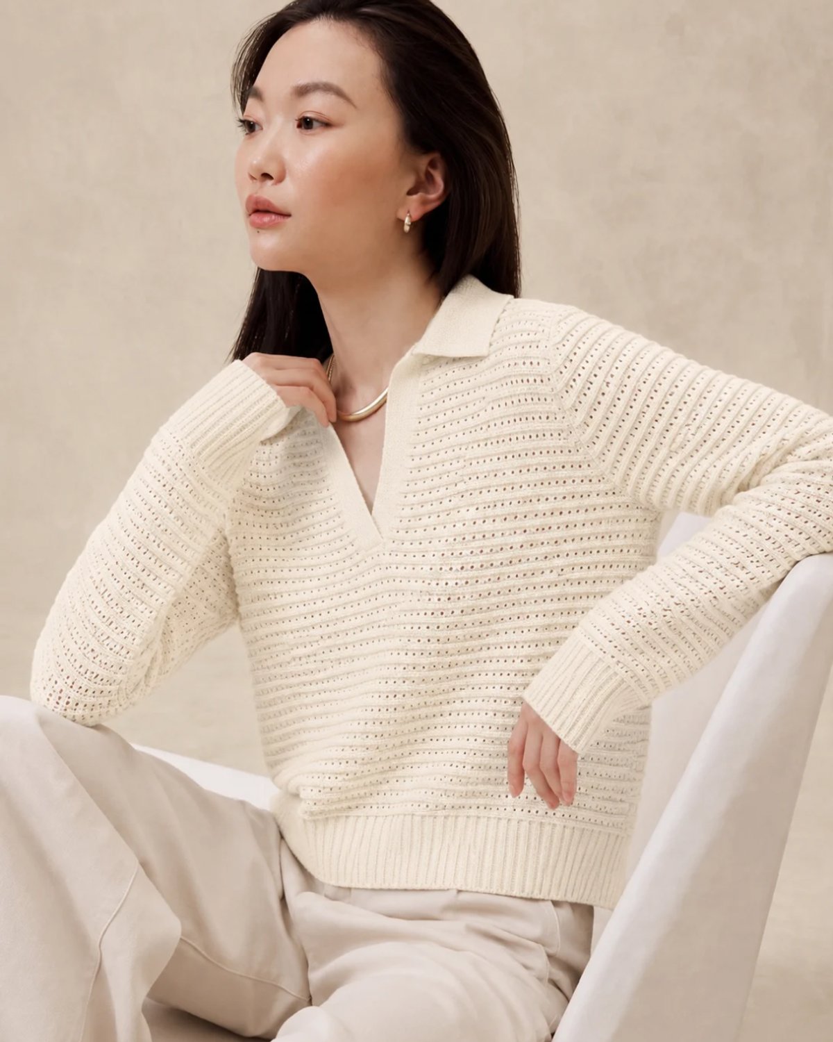 Sweater Polo Ivory