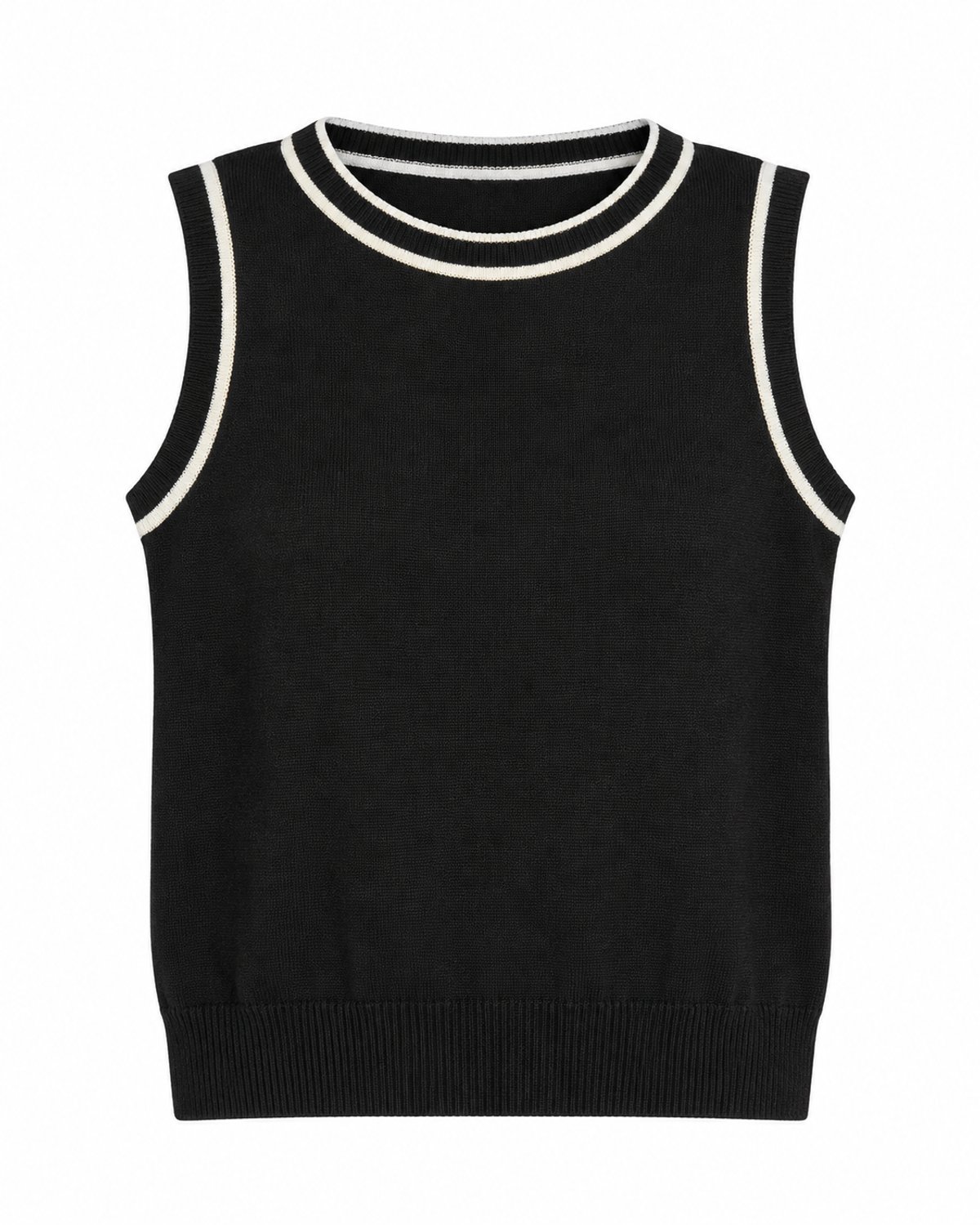 Blusa negra con detalles blancos
