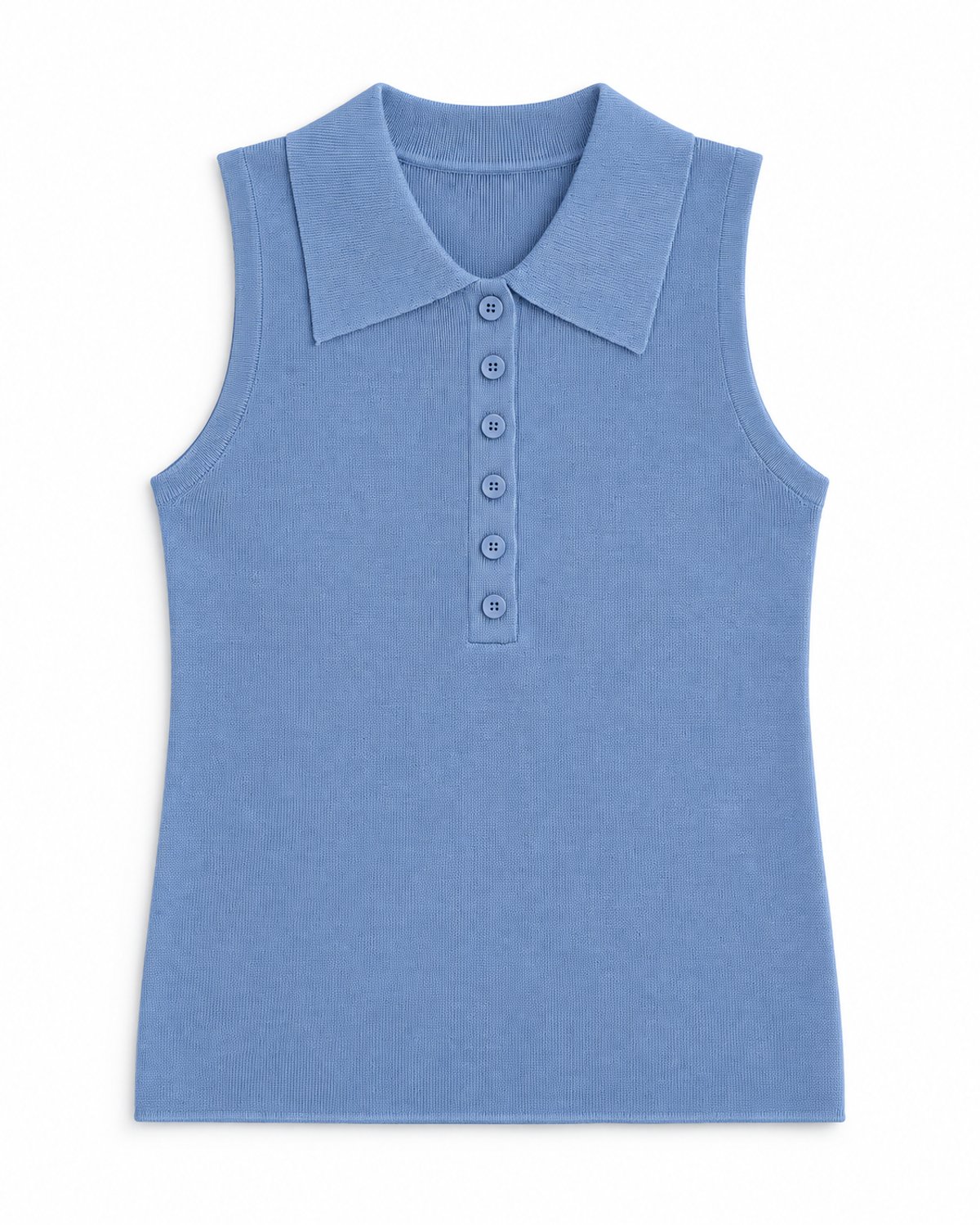 Chaleco azul cuello polo — imagen 2