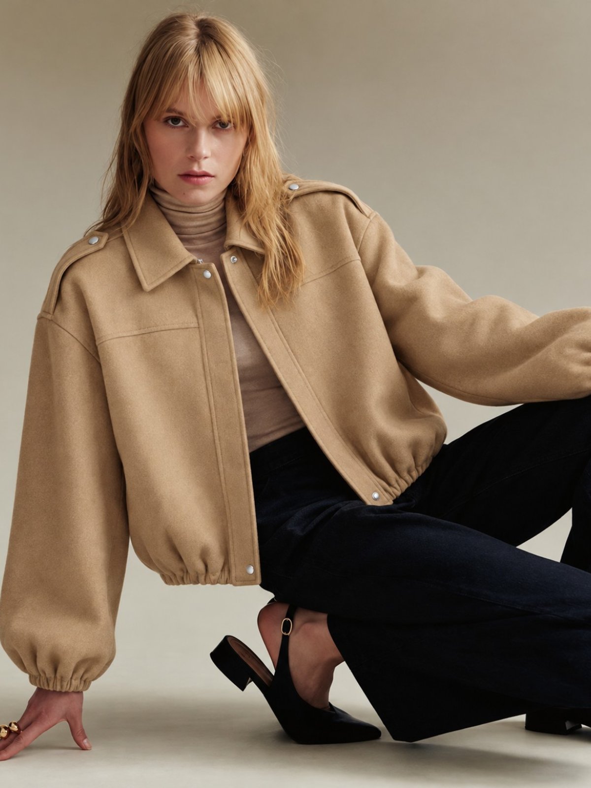 Chaqueta Bomber beige 