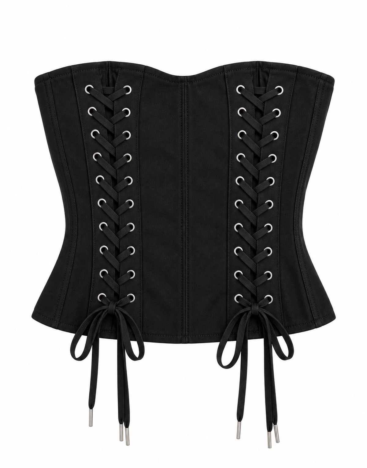 Corset black strapless cordones — imagen 2