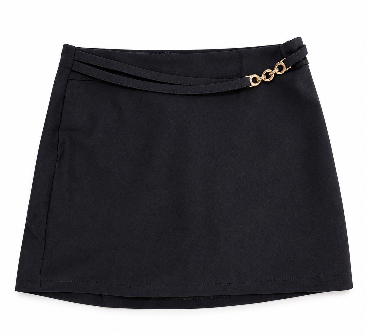 Short Pollera Black detalle cadenas