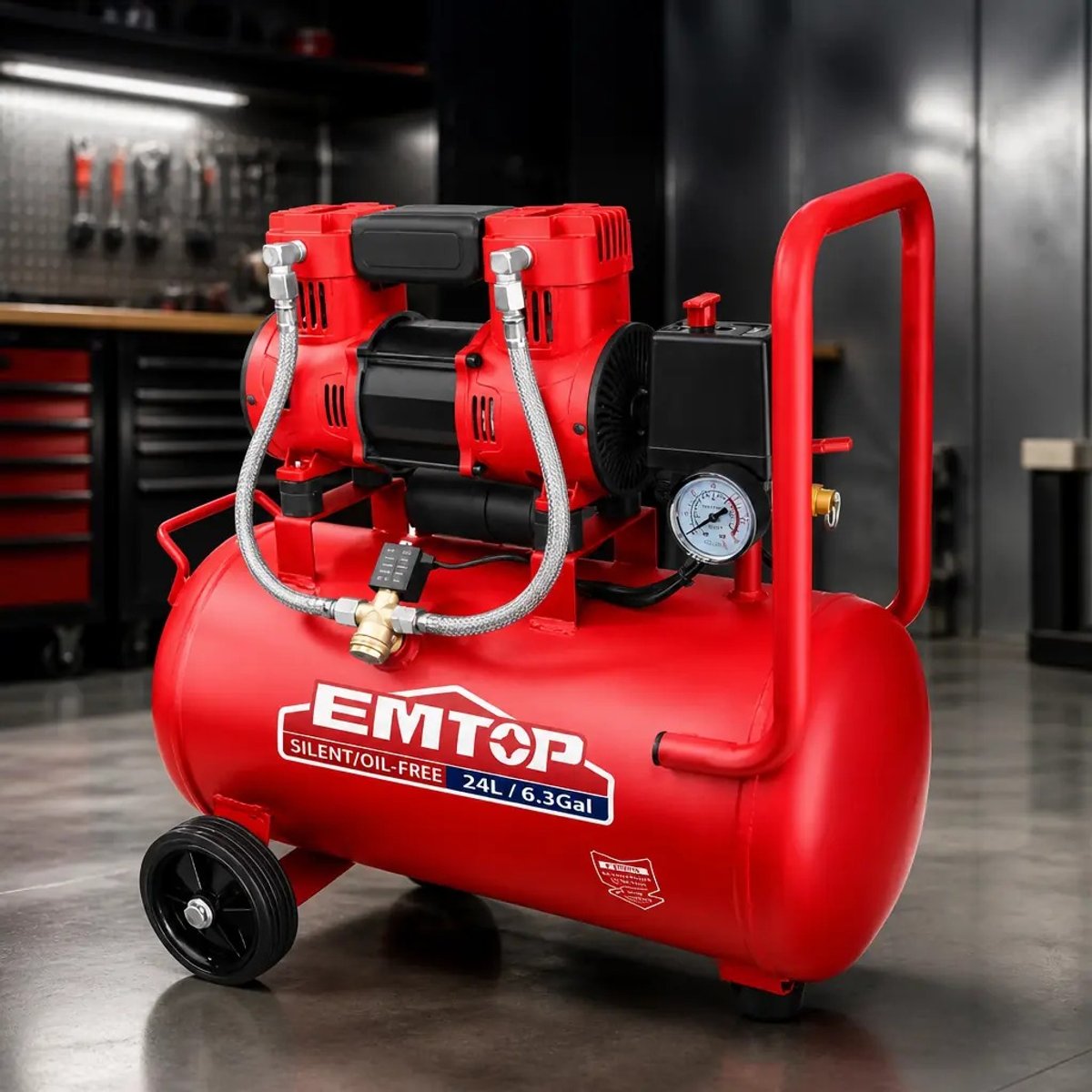 Compresor de aire sin aceite Emtop 24 L 1,5 HP 1100 W (EACPS15243) - 2