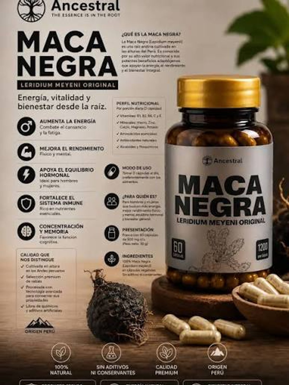 MACA Negra 1200mg - 2