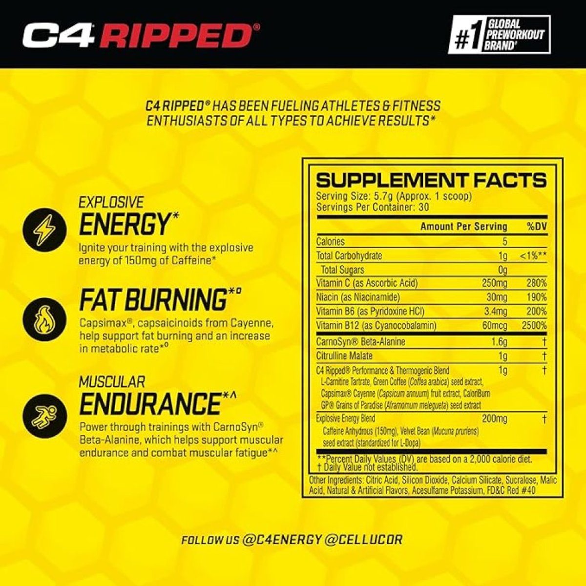 C4 Ripped de Cellucor (con Quemador) - 2