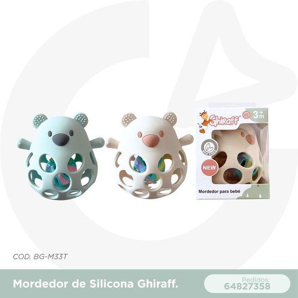 MORDEDOR DE SILICONA GHIRAFF OSO- 3M+ COD. BG-M33T