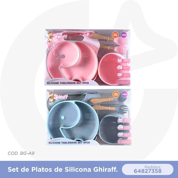 SET DE PLATO DE SILICONA GHIRAFF COD. BG-A9