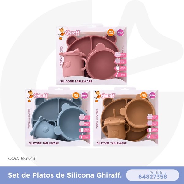 SET DE PLATOS DE SILICONA GHIRAFF COD. BG-A3