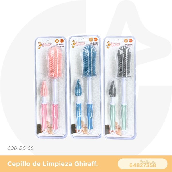 CEPILLO DE LIMPIEZA DE SILICONA DE GHIRAFF COD. BG-C8