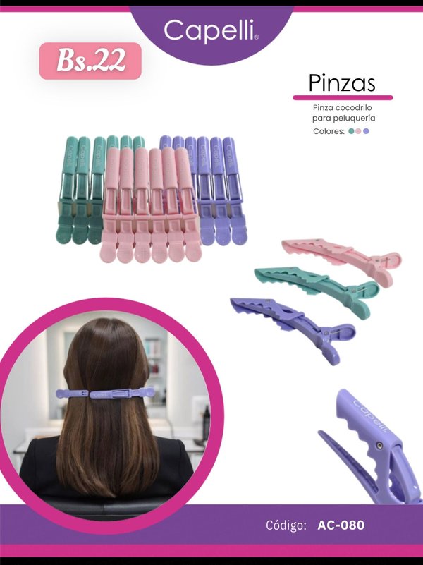 PINZAS COCODRILO PASTEL