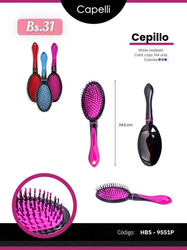 CEPILLO SHINE OVALADO COD. HBS-9551P