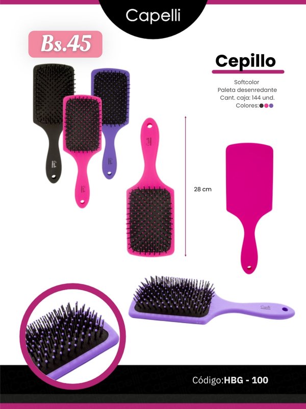 CEPILLO SOFCOLOR- PALETA DESENREDANTE COD. HBG-100