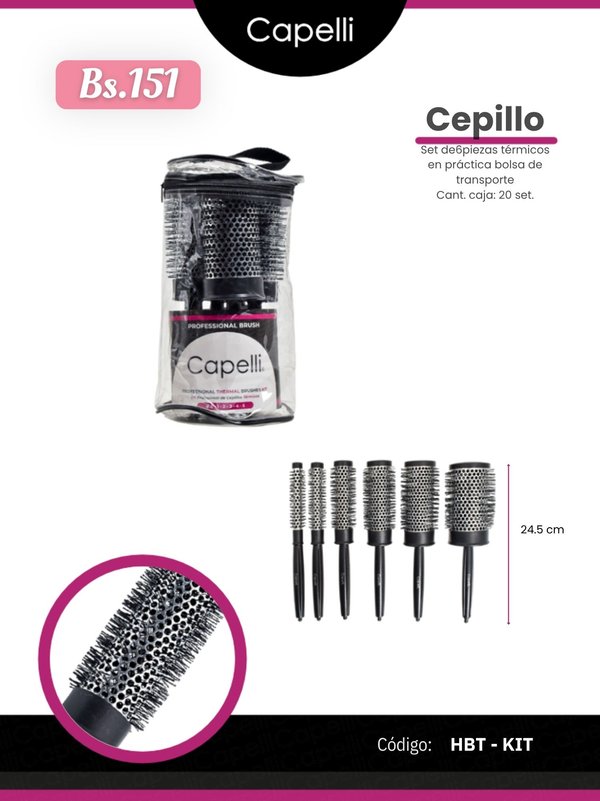 CEPILLO- SET DE 6 PIEZAS COD. HBT-KIT