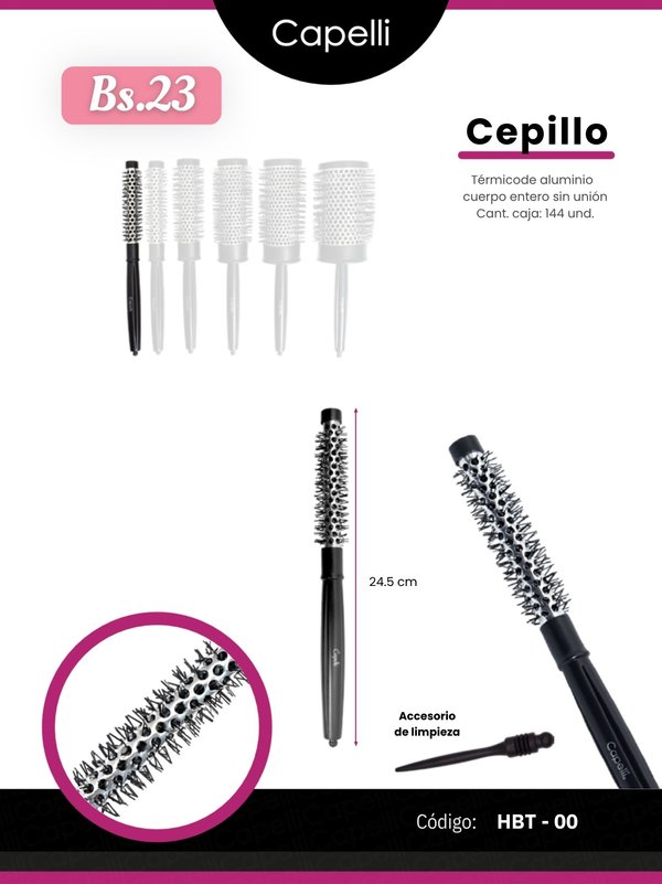 CEPILLO TÉRMICO DE ALUMINIO COD. HBT-00
