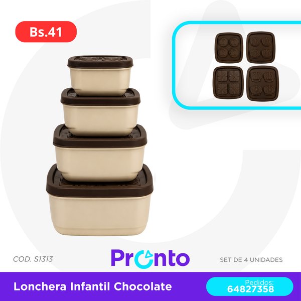LONCHERA INFANTIL CHOCOLATE COD. S1313