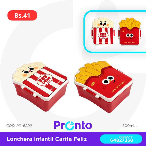 LONCHERA INFANTIL CARITA FELIZ COD. ML-6292