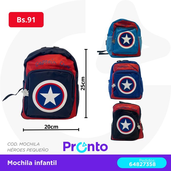 Mochila Infantil COD. MOCHILA HÉROES PEQUEÑ0