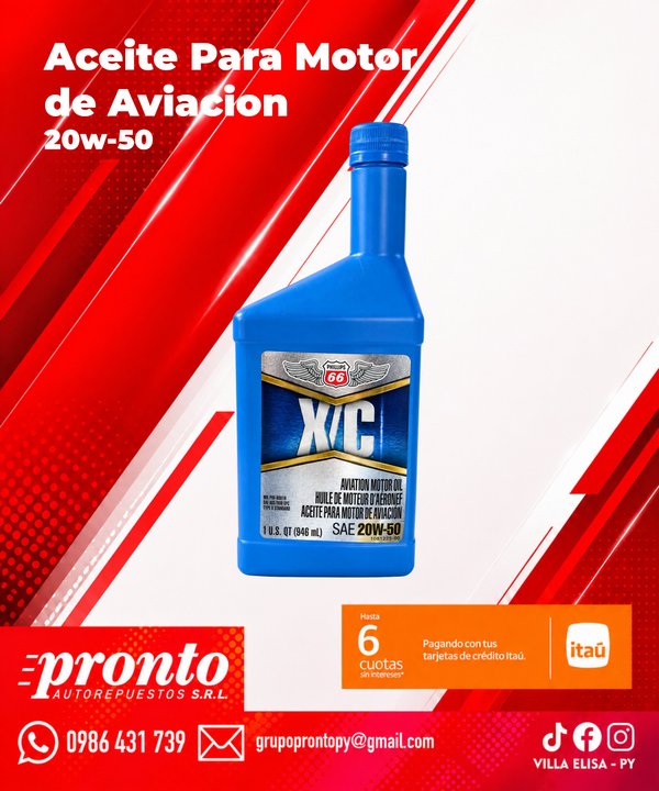 ACEITE PARA MOTOR DE AVIACION PHILLIPS 66 X/C 20W-50