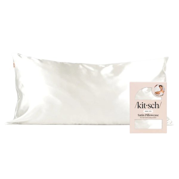 KITSCH Satin Pillowcase King Ivory 36" x 19"