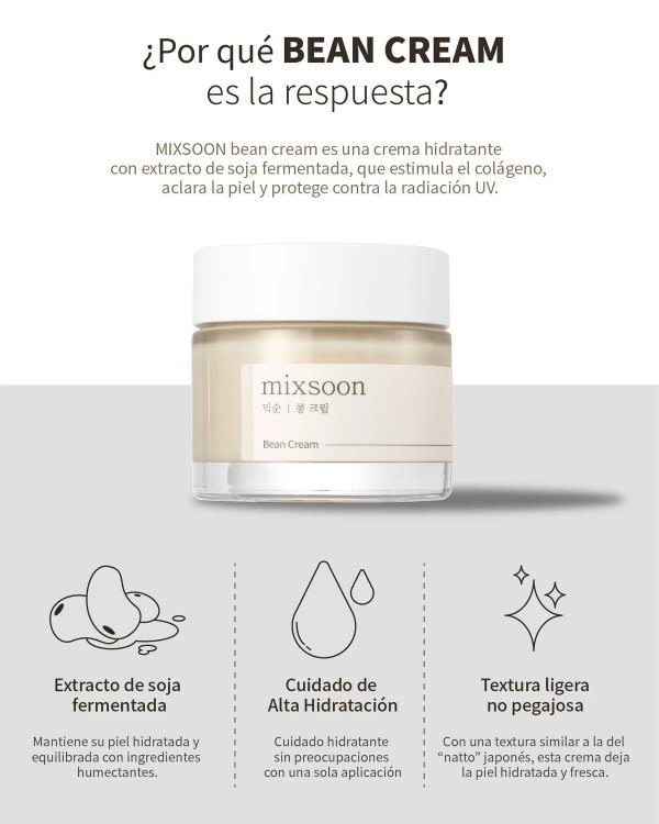 Crema hidratante, mixsoon Bean Cream 65ml