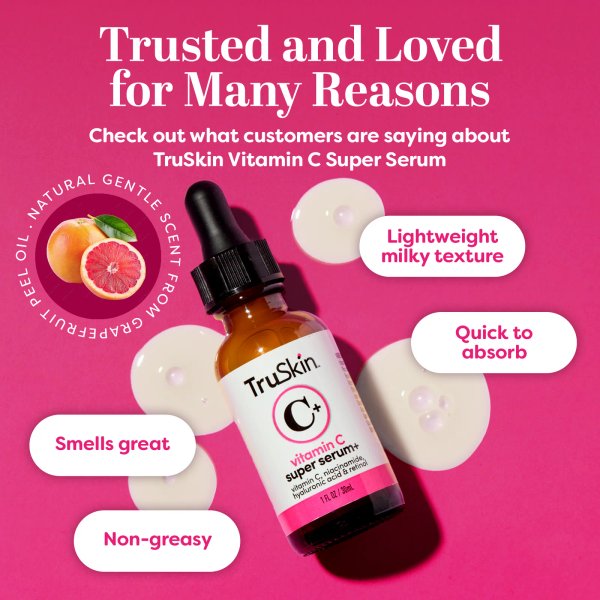 TruSkin Vitamin C + Super Serum – Sérum Facial de Vitamina C para Manchas y Luminosidad
