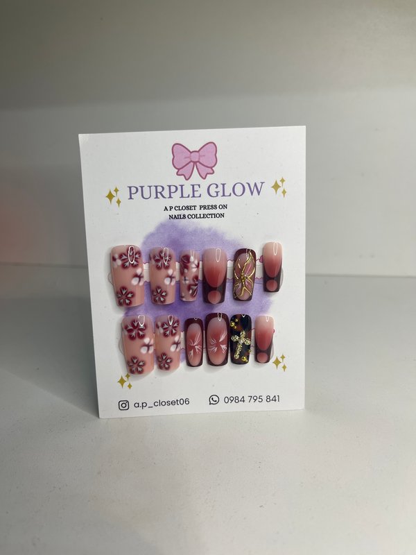 Pres on nails cuadrado largo
